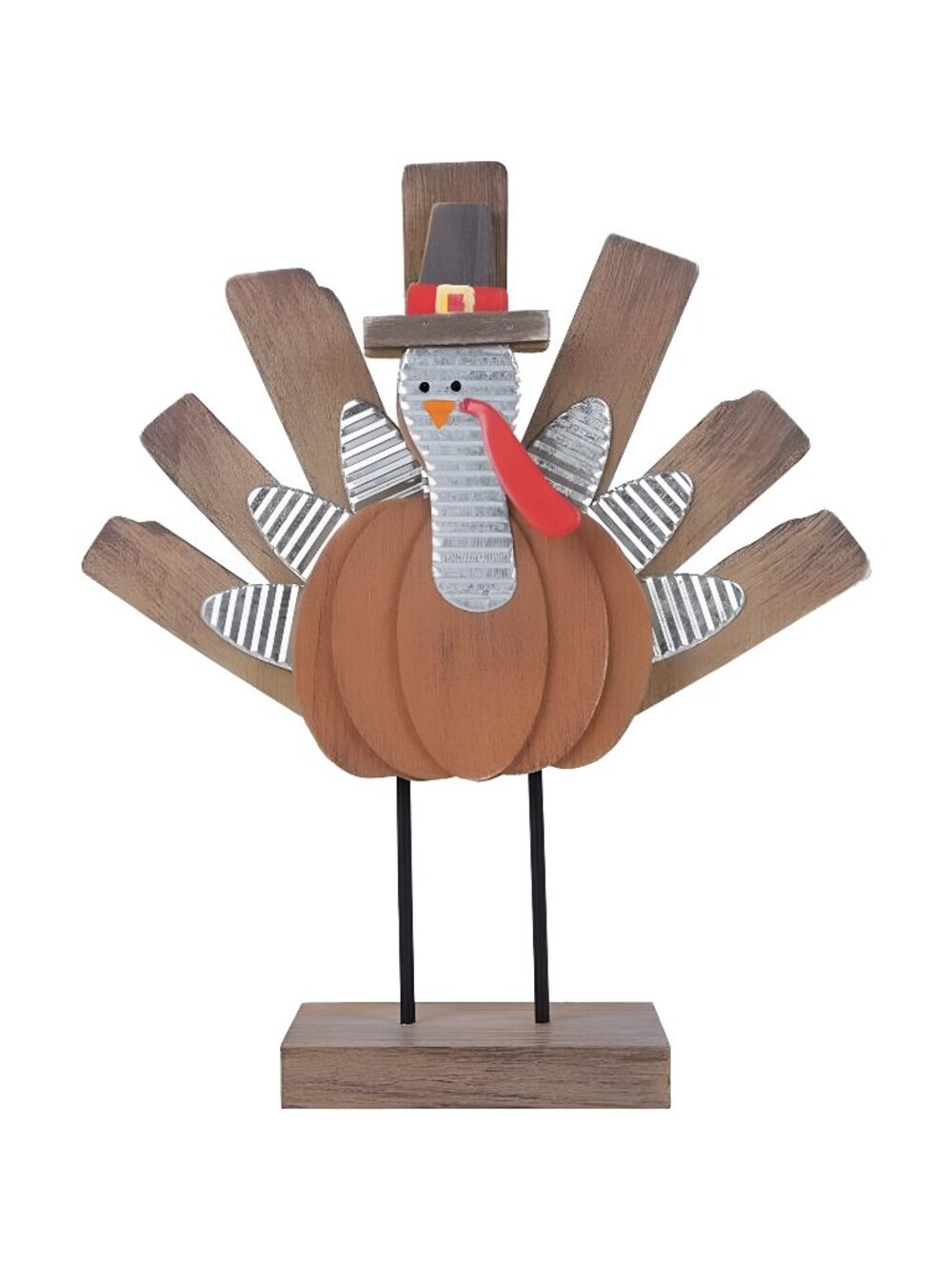 Thanksgiving Turkey Decoration, Wooden Indoor Standing Tabletop Turkey